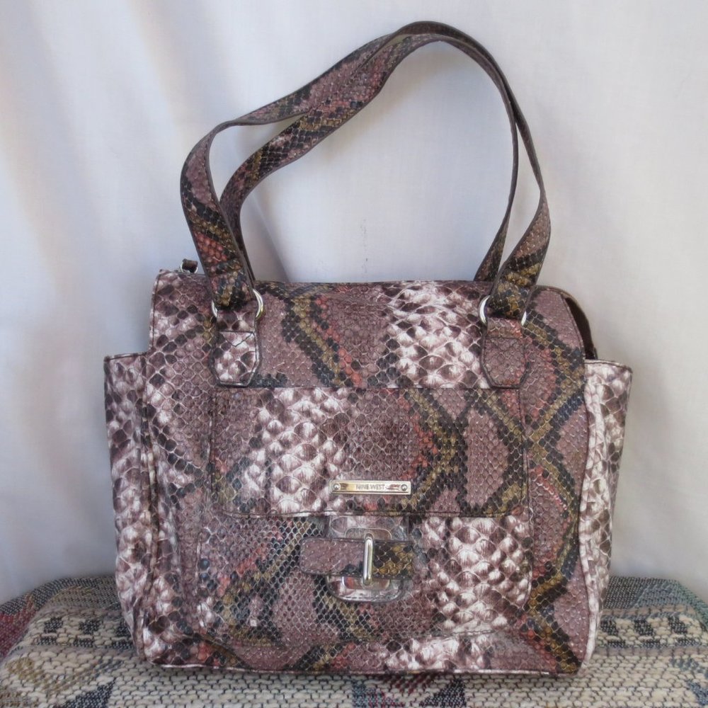 Nine West Brown Rose Python Pattern Faux Snakeski… - image 1